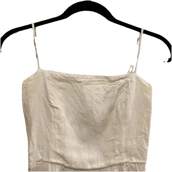 REFORMATION White Linen Square Neck Spaghetti Strap Mini Dress Sz 0 - Picture 4 of 9